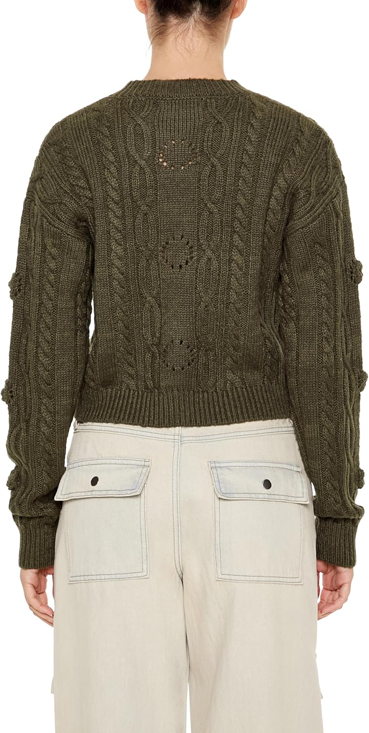 Forever 21 Womens Rosette Cable Knit Sweater - Image 3