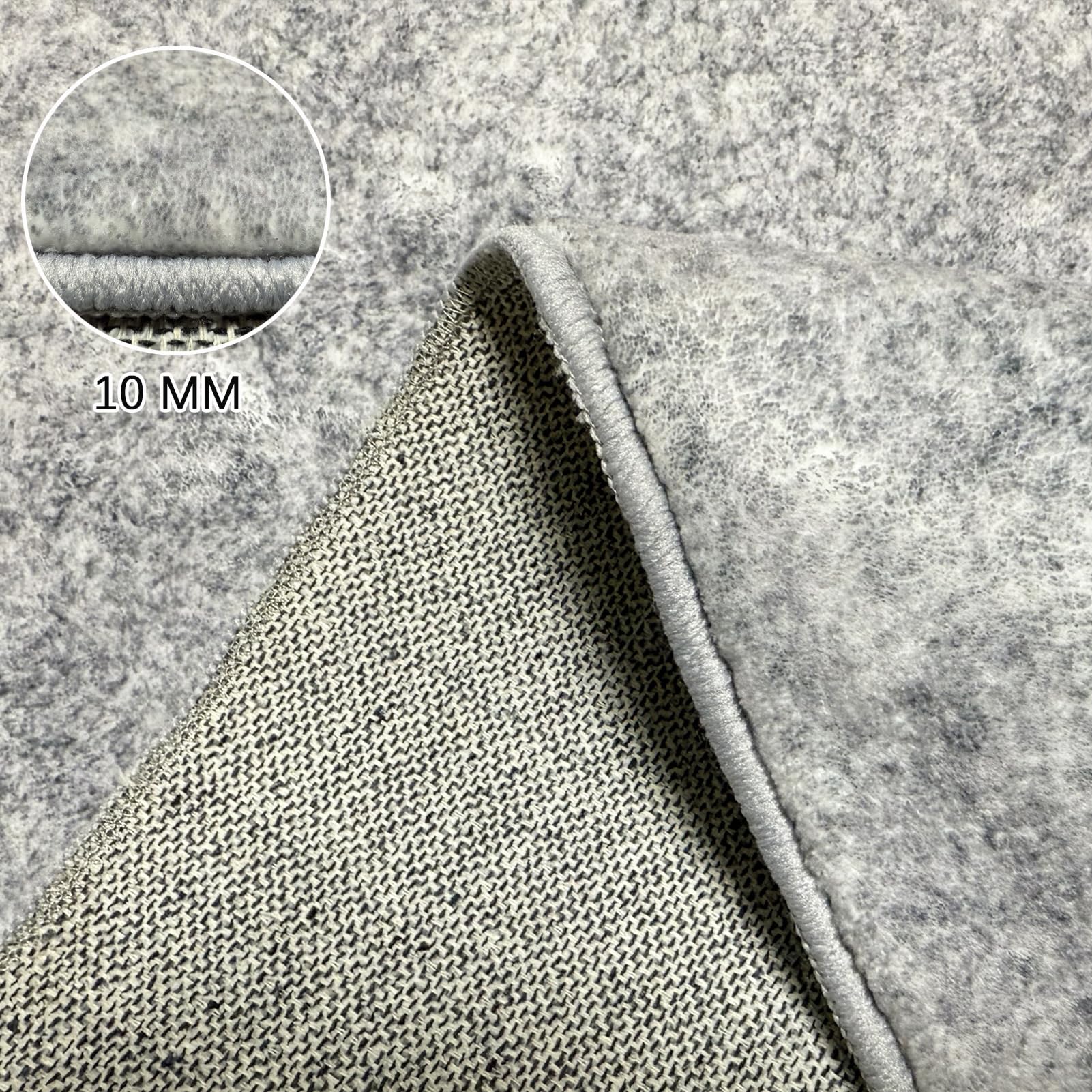 Läufer Teppich Flur Waschbarer Küchenläufer rutschfest Teppichläufer Flur Büro Küchenteppich Fußmatte Lang Eingangsmatte Kurzflor Flurteppich für Eingang Schlafzimmer Wohnzimmer Grau 120 x 430 cm