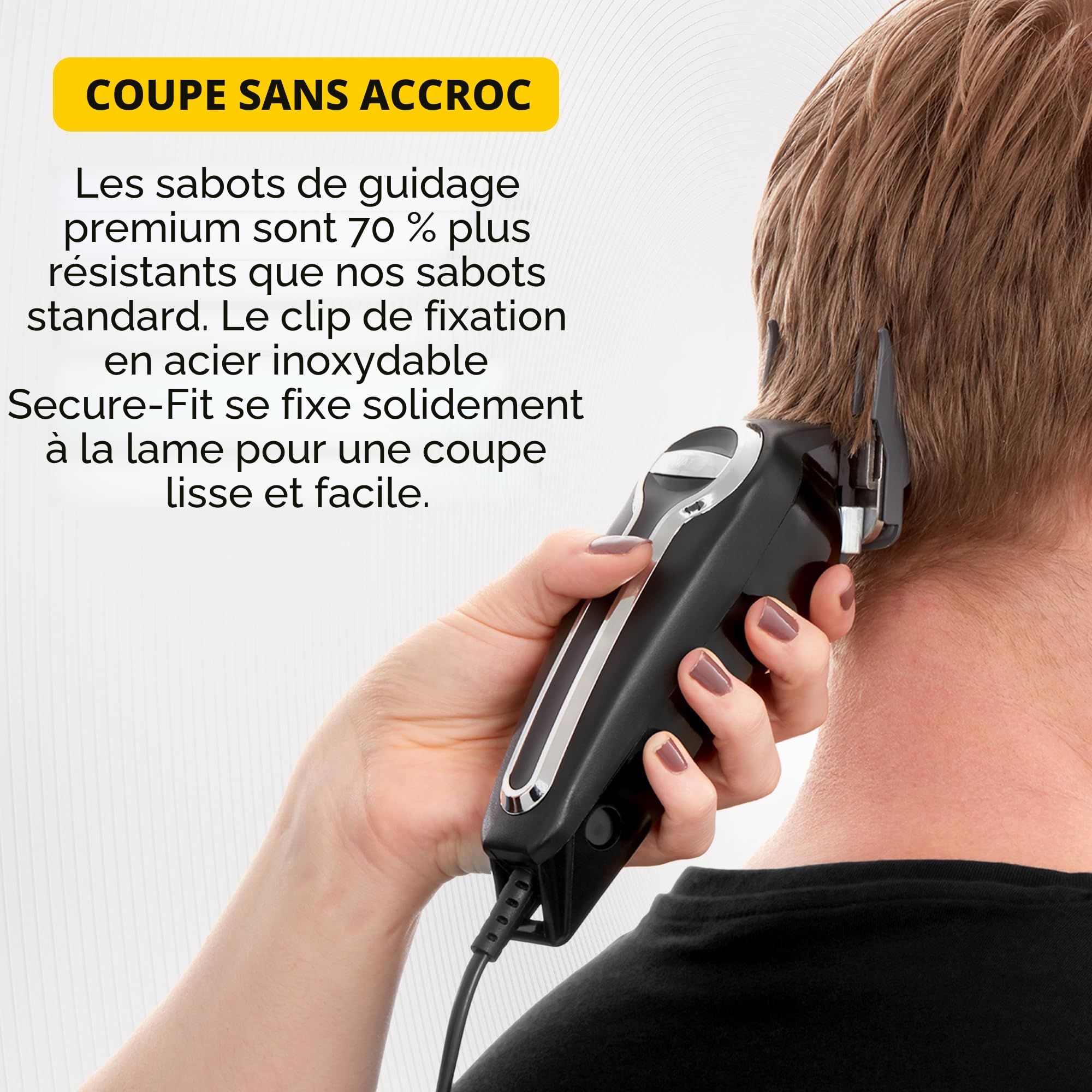Tondeuses à cheveux Wahl pour hommes avec lames auto-affûtantes de précision, rasoir de tête Elite Pro, tondeuses à cheveux pour hommes, peignes coupe-cheveux Secure Fit Premium, Corded
