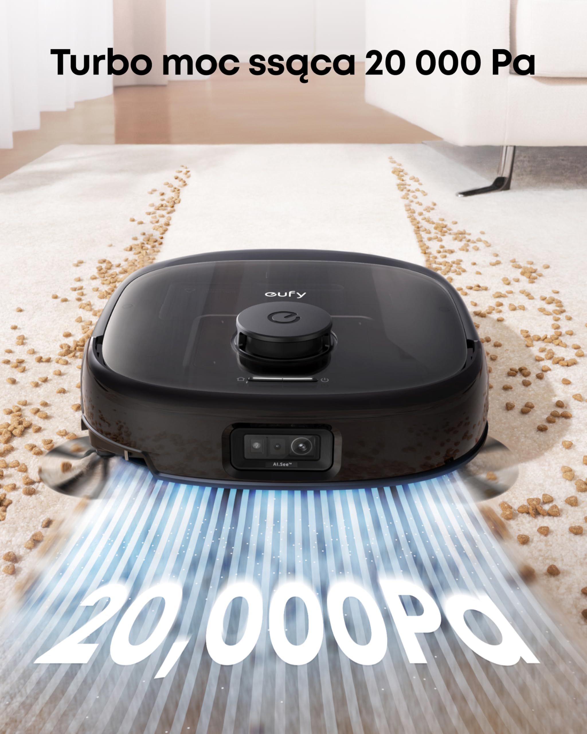 eufy E28 Omni Robot Sprzątający z Mopem HydroJet, 20000 Pa, Automatyczne Czyszczenie Dywanów