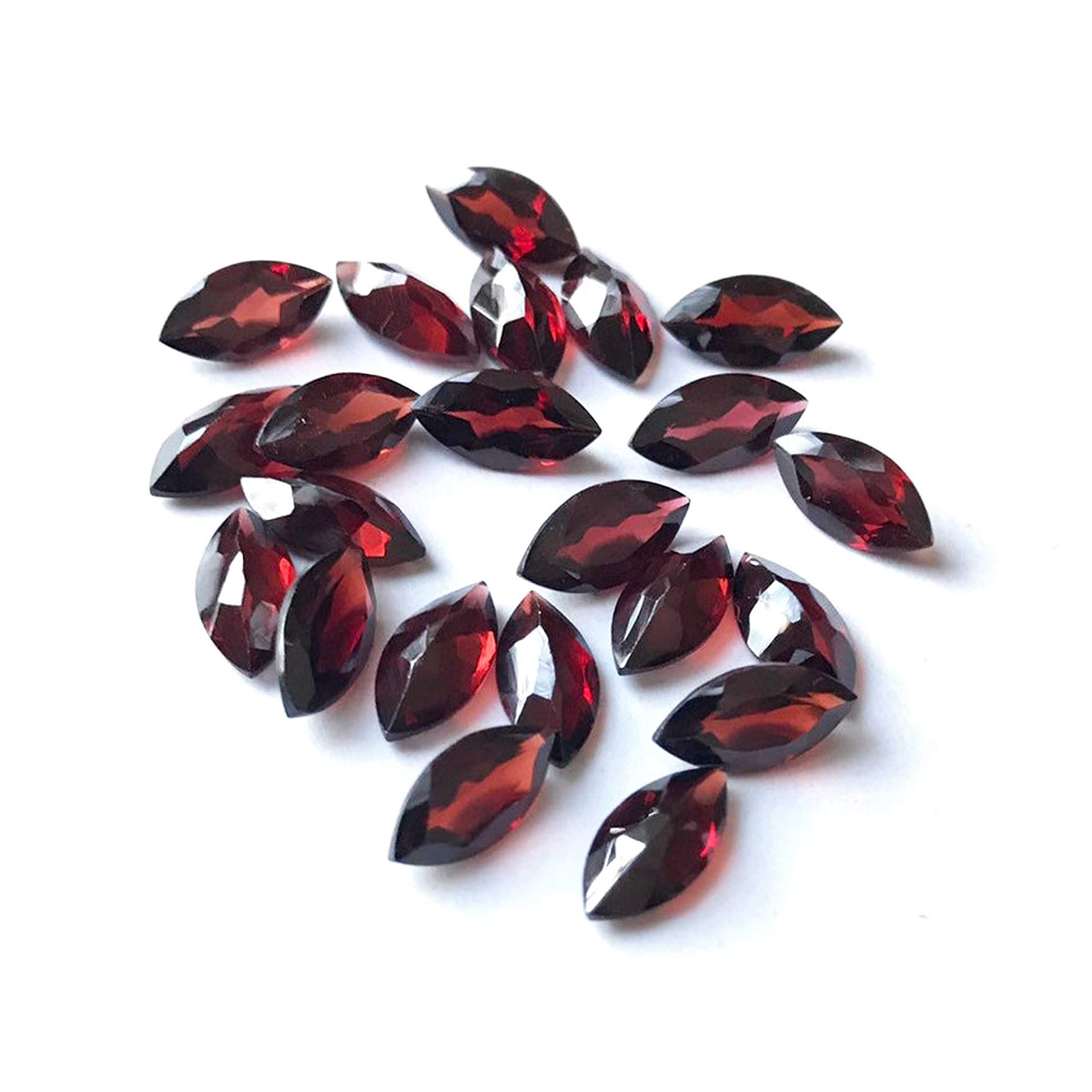 Lot de 20 pièces Naturel Grenat 8X4mm Forme Marquise À Facettes Coupe En Vrac Pour La Fabrication De Bijoux | Qualité AAA calibrée taille 8X4 mm Forme Marquise pierres semi-précieuses