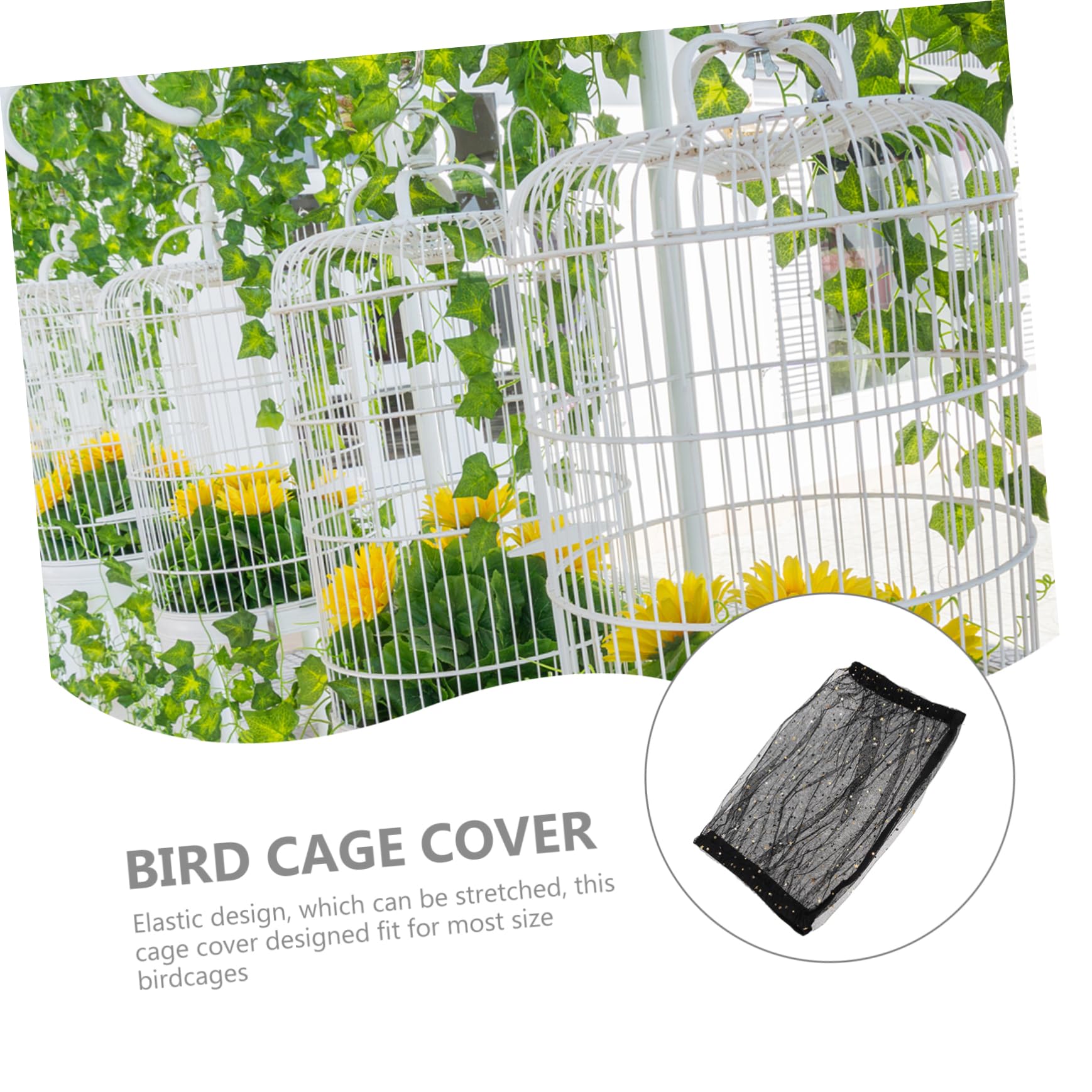 COLLBATH Birdcage Netting Birdcage Cover Birdcage Dust Cover Birdcage Accessories 35x46cm for Birdcages Black