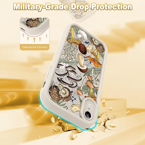 Miniatura 4 de KANGHAR Funda para iPhone XR, bonito diseño de hongos, TPU suave a prueba de golpes, para mujeres y niñas, funda delgada para teléfono, color blanco
