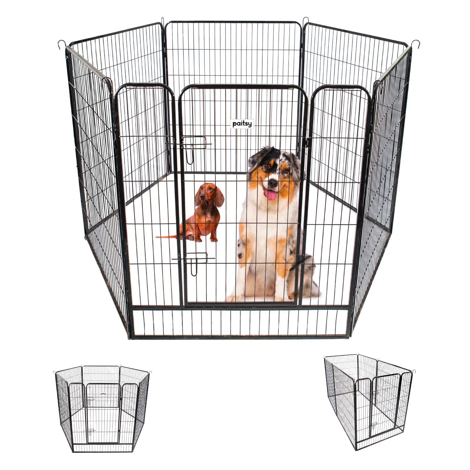 Parc Enclos pour Chien Chiot et Lapin GARDEO100x120x6, 6 Panneaux 100x120cm, 2M2, modulable, intérieur et extérieur, Pliable, Garantie 5 Ans