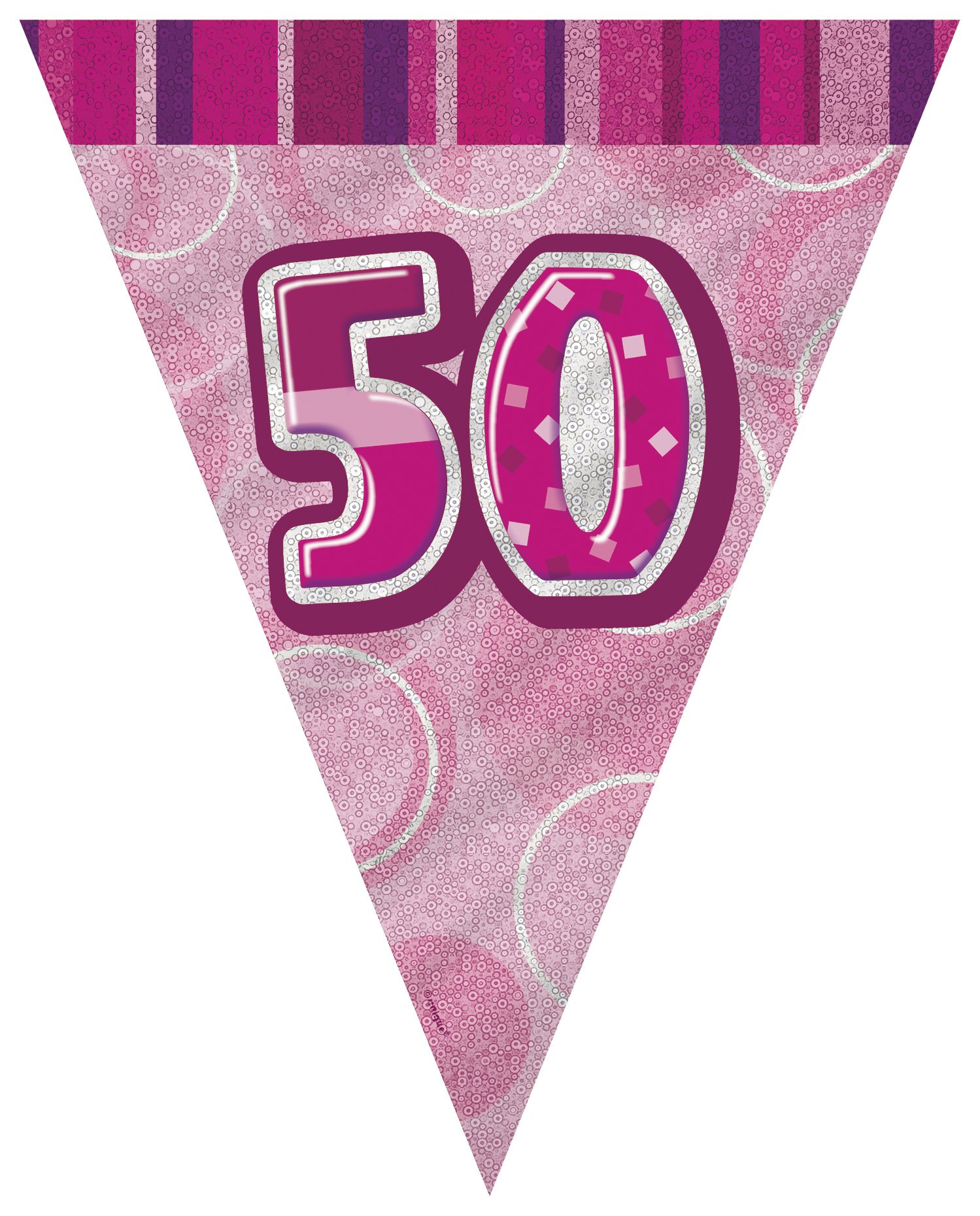 Unique Party 92068 - 9ft Foil Glitz Pink Happy 80th Birthday Banner — view 134