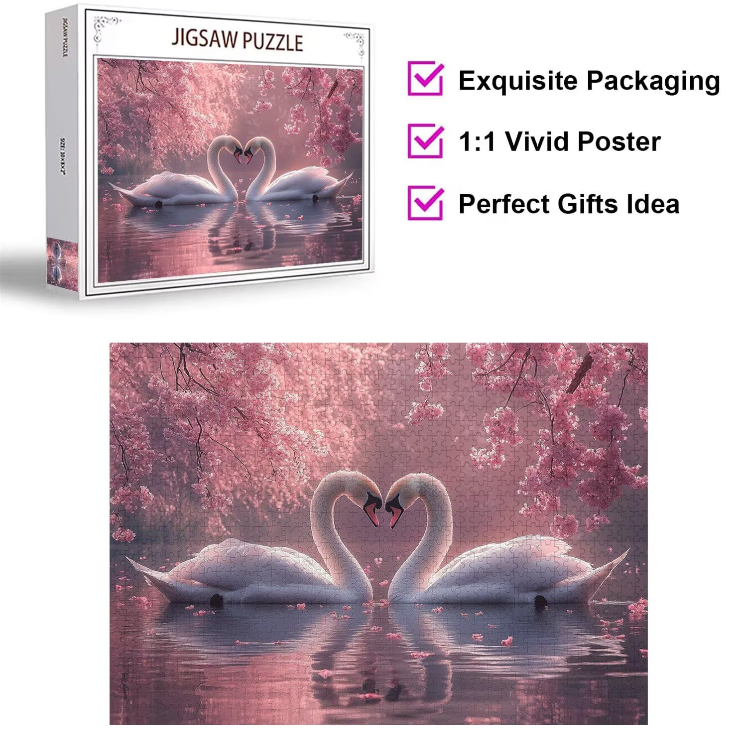 Puzzle dla dorosłych 2000, kwiat wiśni gęś, 99 x 70 cm, n-820