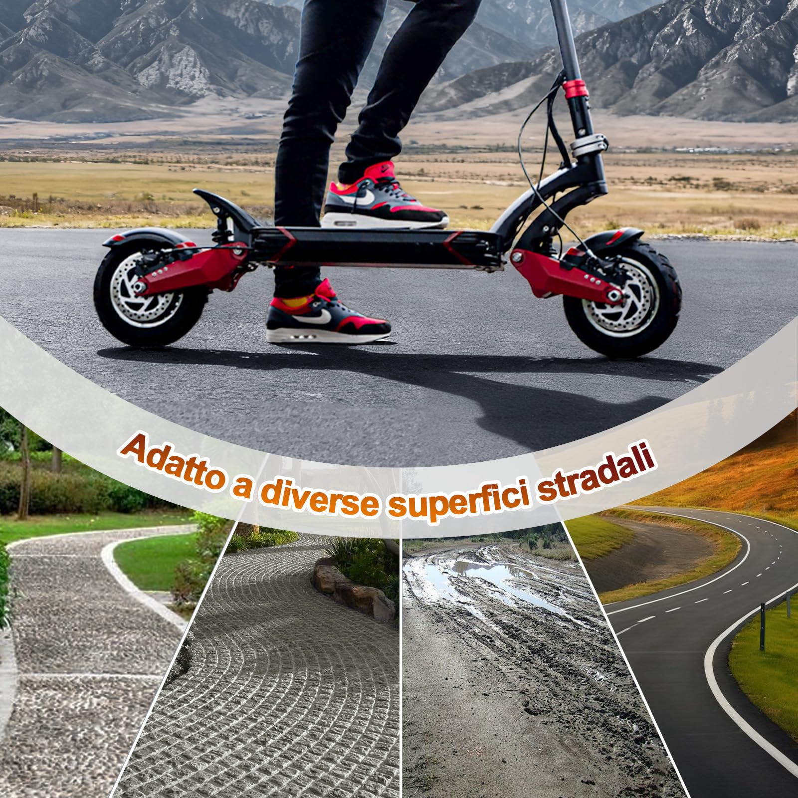 Pneumatici a depressione 10x2.75-6.5 per Speedway 5/Dualtron 3/Zero 10X/VSETT, pneumatici tubeless, pneumatici anteriori/di riserva per skateboard elettrico da 10 pollici