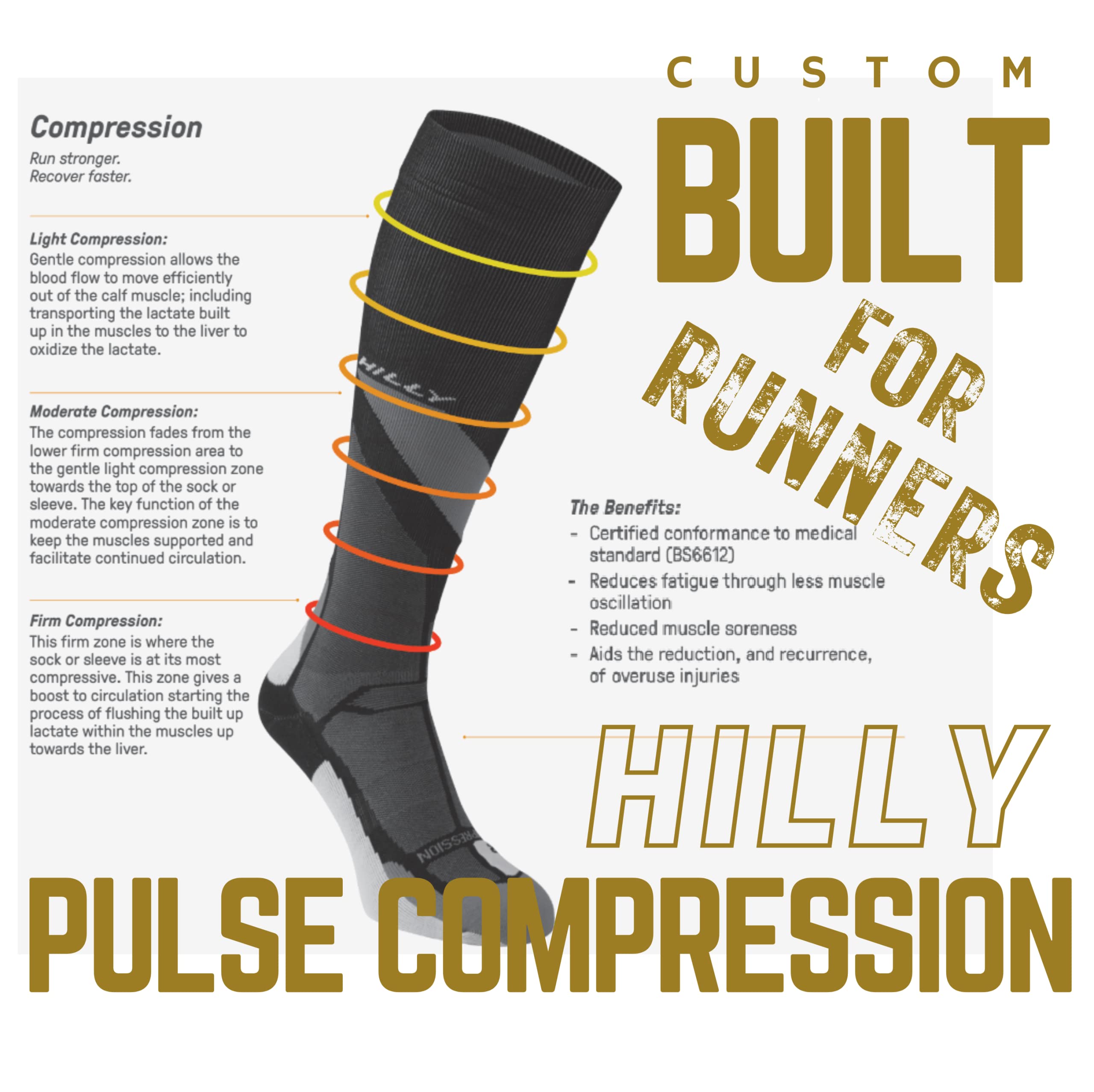 Hilly Pulse-Calzino-Ammortizzazione Minima Corsa Unisex-Adulto