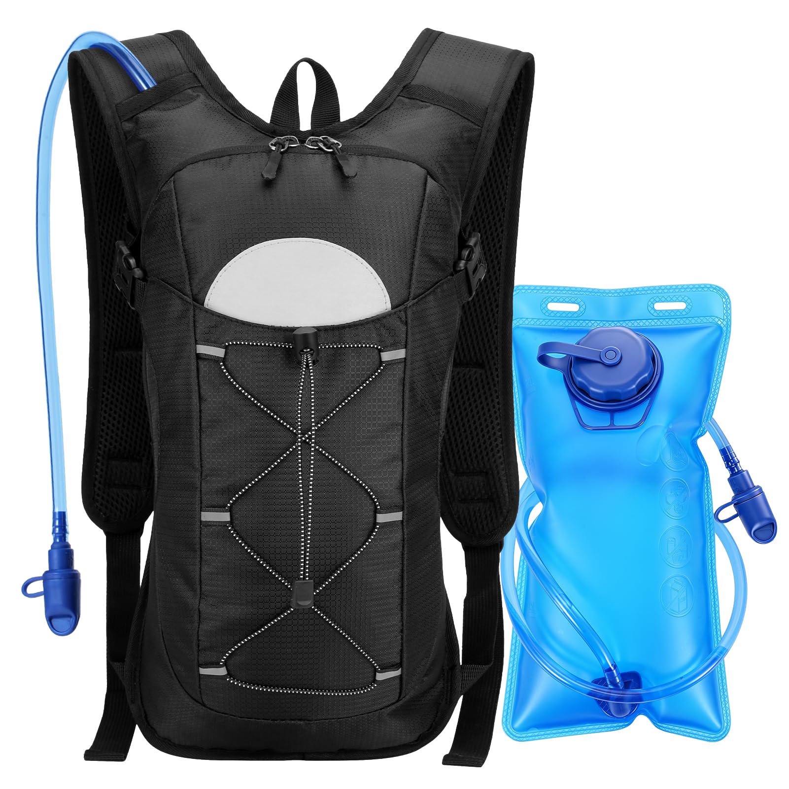 Lomffy Hydration Backpack with 2L Water Bladder, Hydration Vest Bag Pack Lightweight Hiking Rucksack Cycling Hydration Backpack for Women Men Running Vest Backpack for Riding