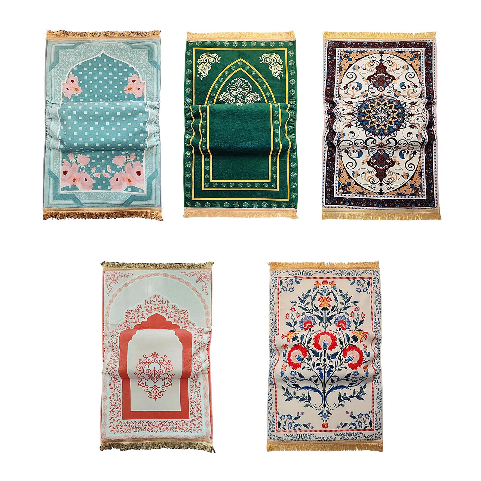 Tapis de prière en polyester extra épais de 8 cm avec base antidérapante, texture confortable, tapis de prière doux de 70 x 110 cm