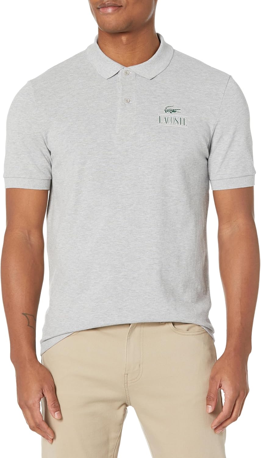 Lacoste Mens Regular Fit Stretch Mini Piqué Graphic Polo Shirt