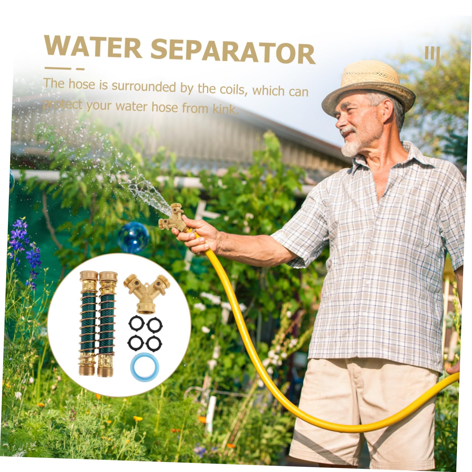 GANAZONO Adattatore a Y per Rubinetto e Tubo da Giardino in Rame, Connessione Senza Perdite, Antiruggine, | Acqua e Pressione Lavatrice, Montaggio, Giunzione senza Perdite, Accessorio per Irrigazione
