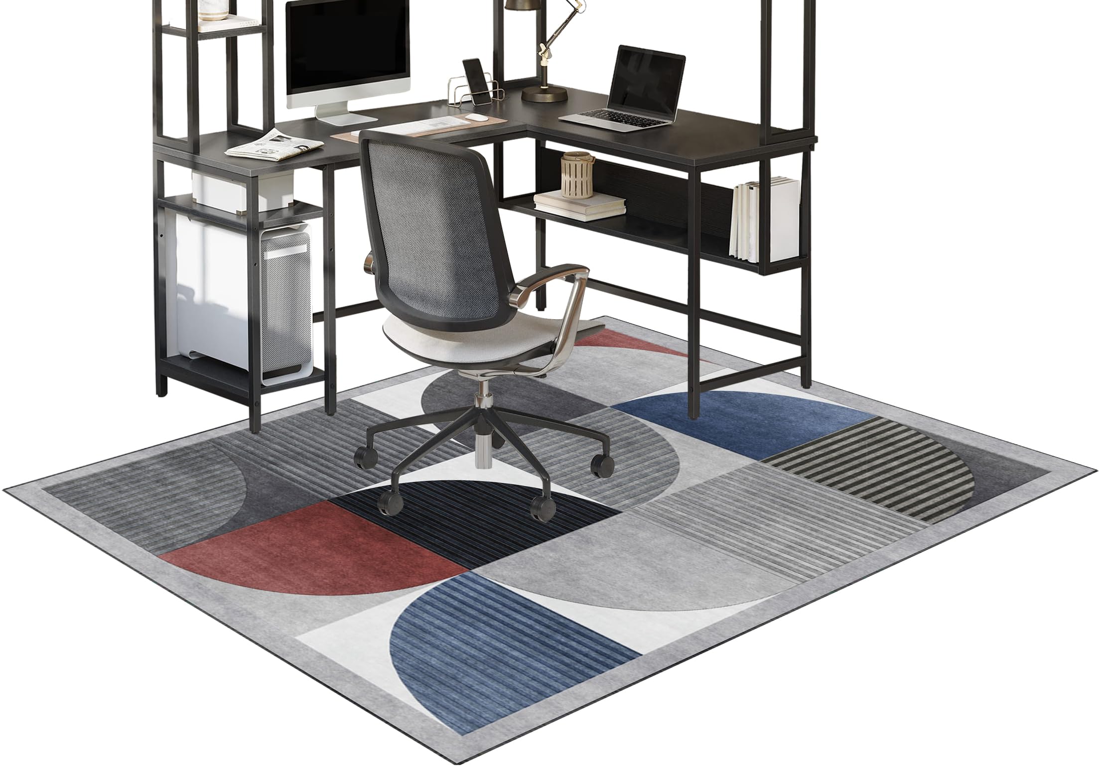 Fzamudng Office Chair Mat for Carpet, Heavy Duty Desk Chair Mat, Floor Protectors for Rolling Chairs, Computer Gaming Chair Mat, Non-slip Carpet Protector Chair Mat for Home and Office 100 x 160 cm