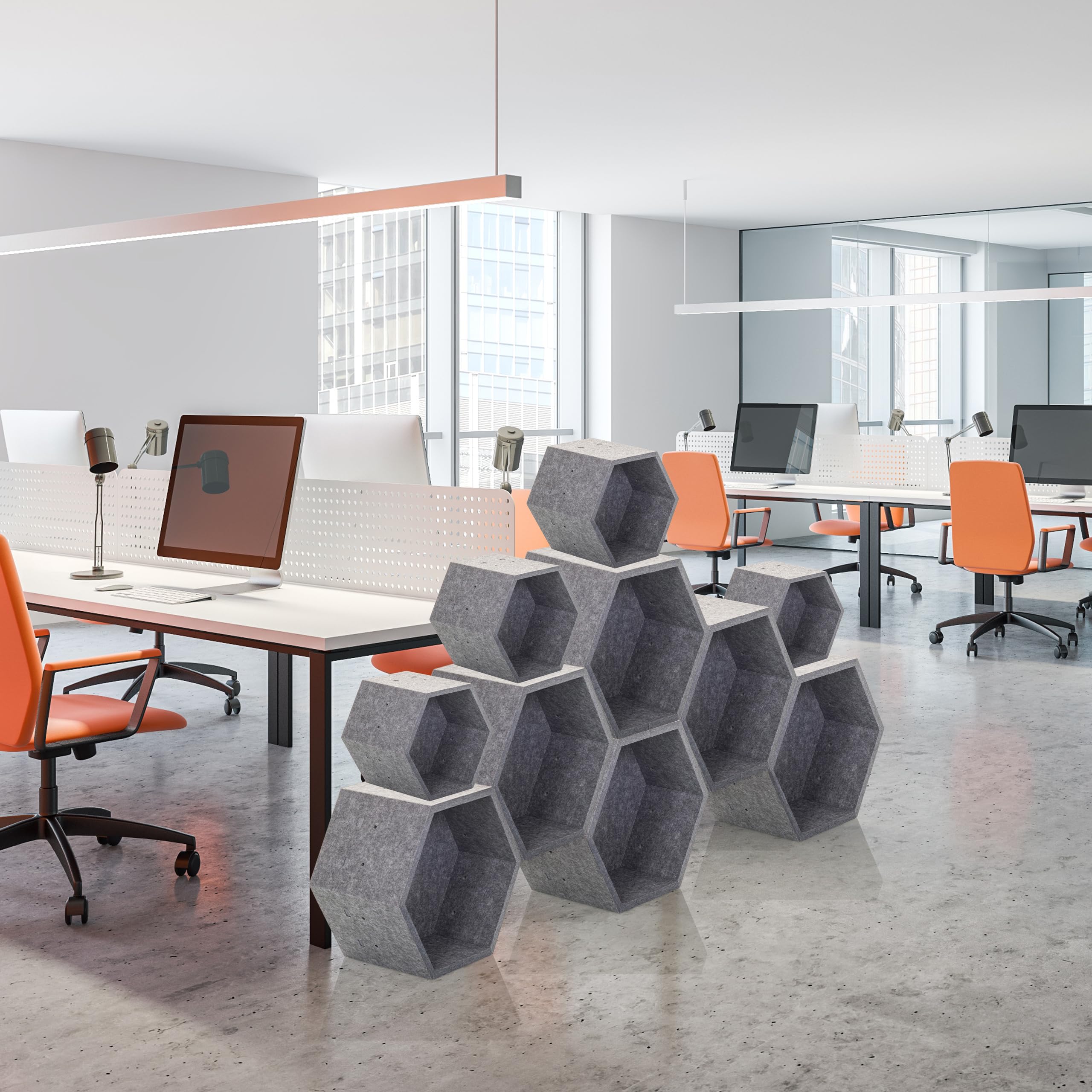 hjh OFFICE Akustik Schallabsorber FLEXMIUT Store S Trennwandelement aus schallabsorbierendem Material, Grau
