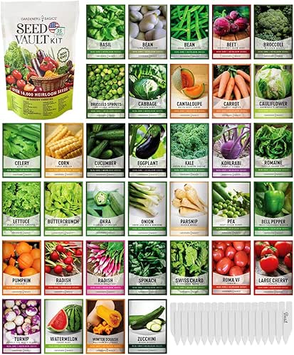 Gardeners Basics Survival Vegetable Seeds Garden Kit Over 16,000 Seeds
