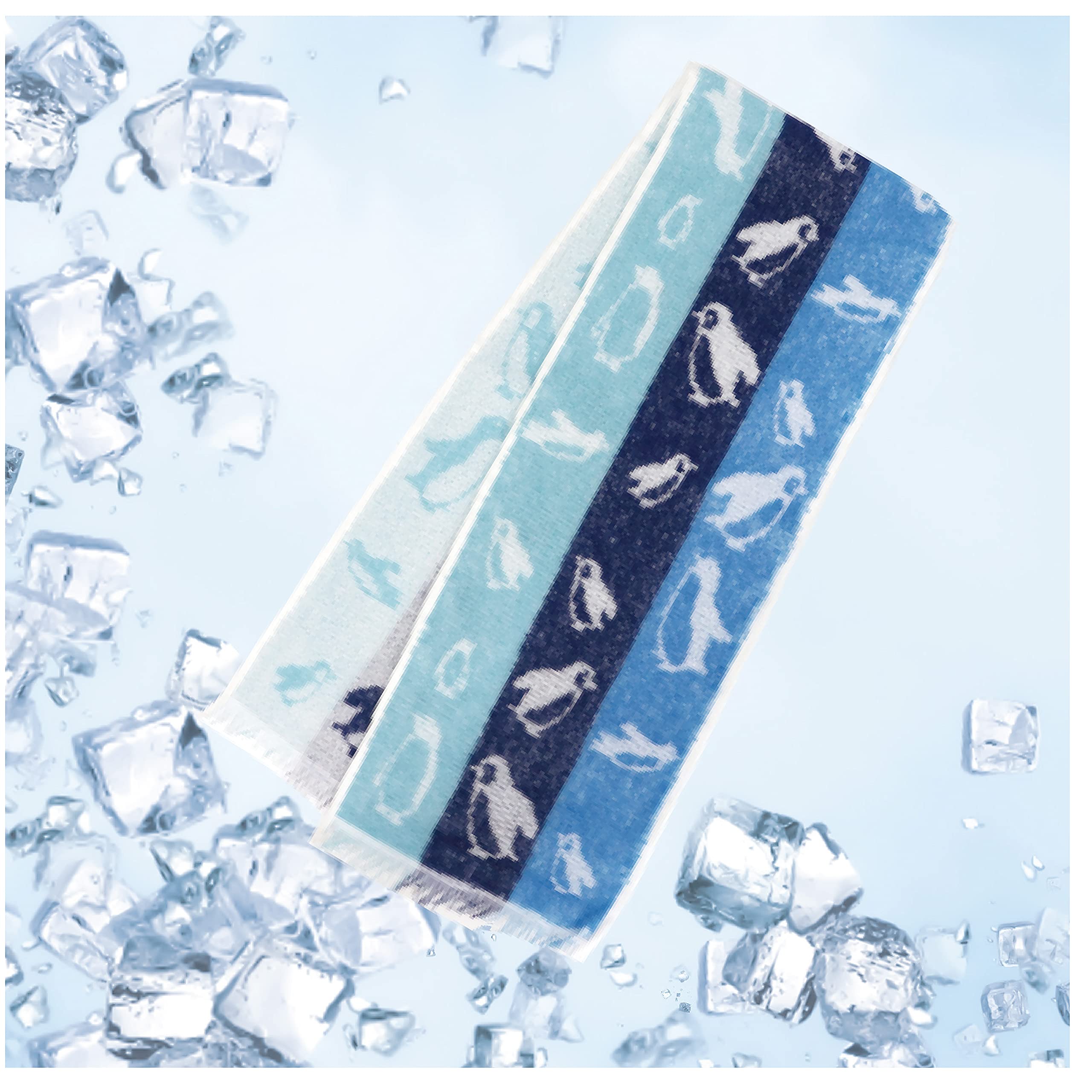 Amazon｜クールタオル 冷却タオル ペンギン ブルー｜株式会社成願 泉州