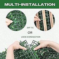 Vista 4 de 12 PCS 20"x20" Grass Wall Privacy Screen Greenery Backdrop Panels with Zip Ties,Artificial Boxwood Grass Panels Hedge Wall for Garden Yard Fence