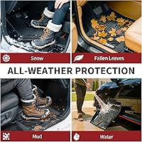 Vista 6 de YITAMOTOR Alfombrillas de Piso Compatibles con Ford Edge 2015-2024, Forros de Piso de TPE Negro de Ajuste Personalizado 1ra y 2da Fila Protección