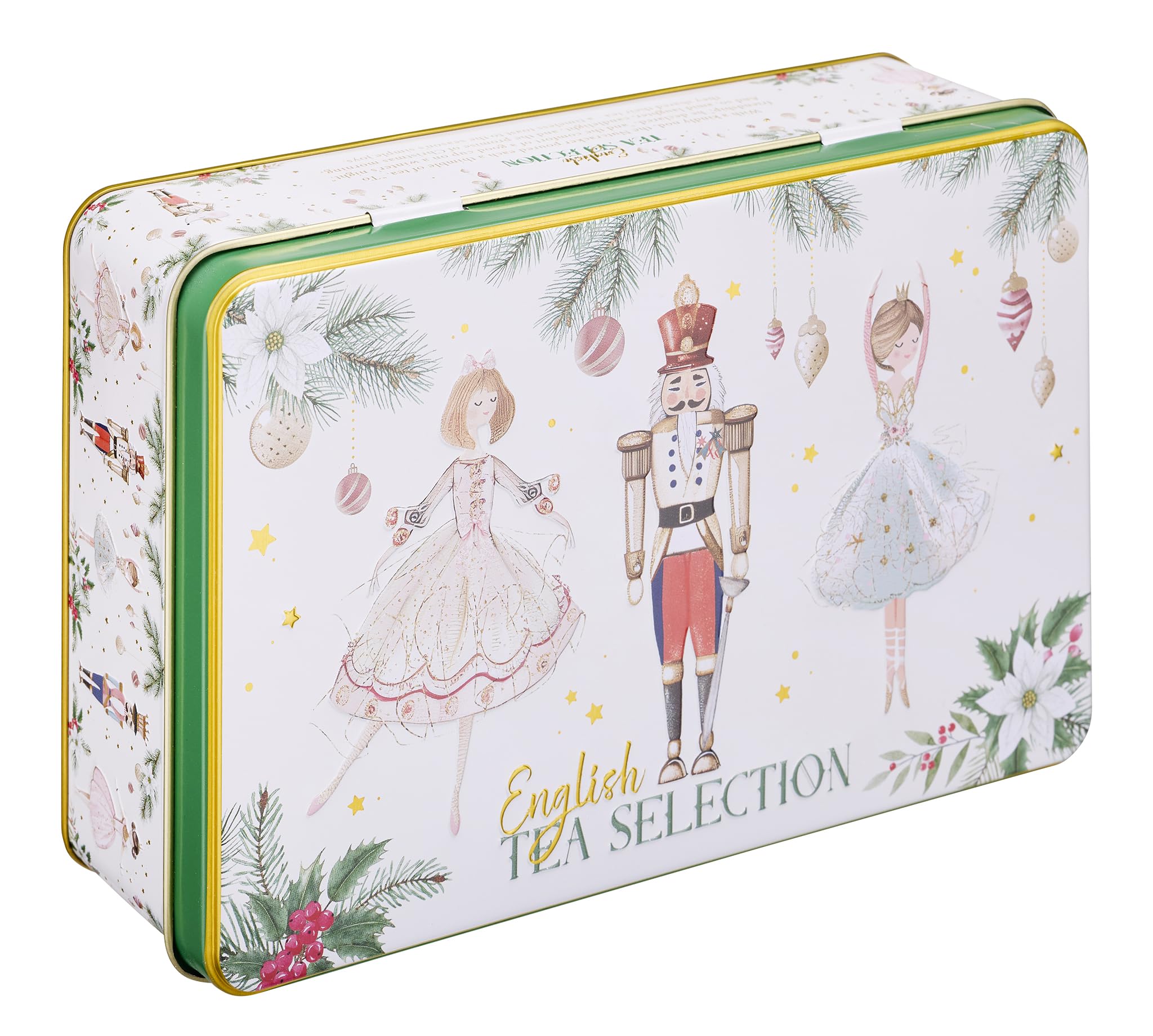New English Teas The Nutcracker English Tea Selection Tin for Christmas – 72 Teabags (English Breakfast, Afternoon & Earl Grey)