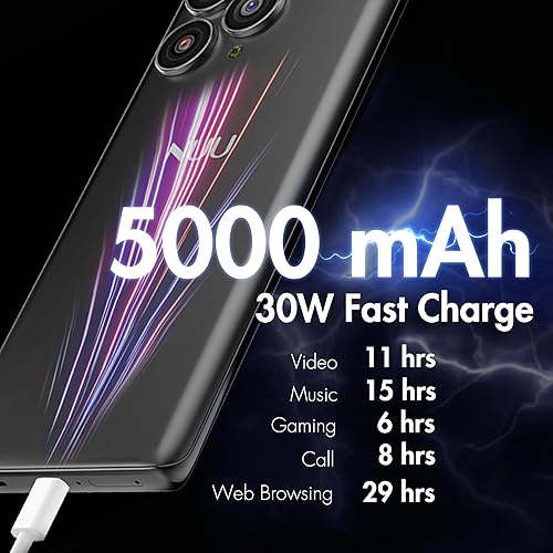 Miniatura 6 de NUU Teléfono celular B30 5G AMOLED 6.7" 8GB RAM/256GB Teléfonos desbloqueados para T-Mobile, Mint, Metro, Qlink y más, cámara selfie de 64MP +