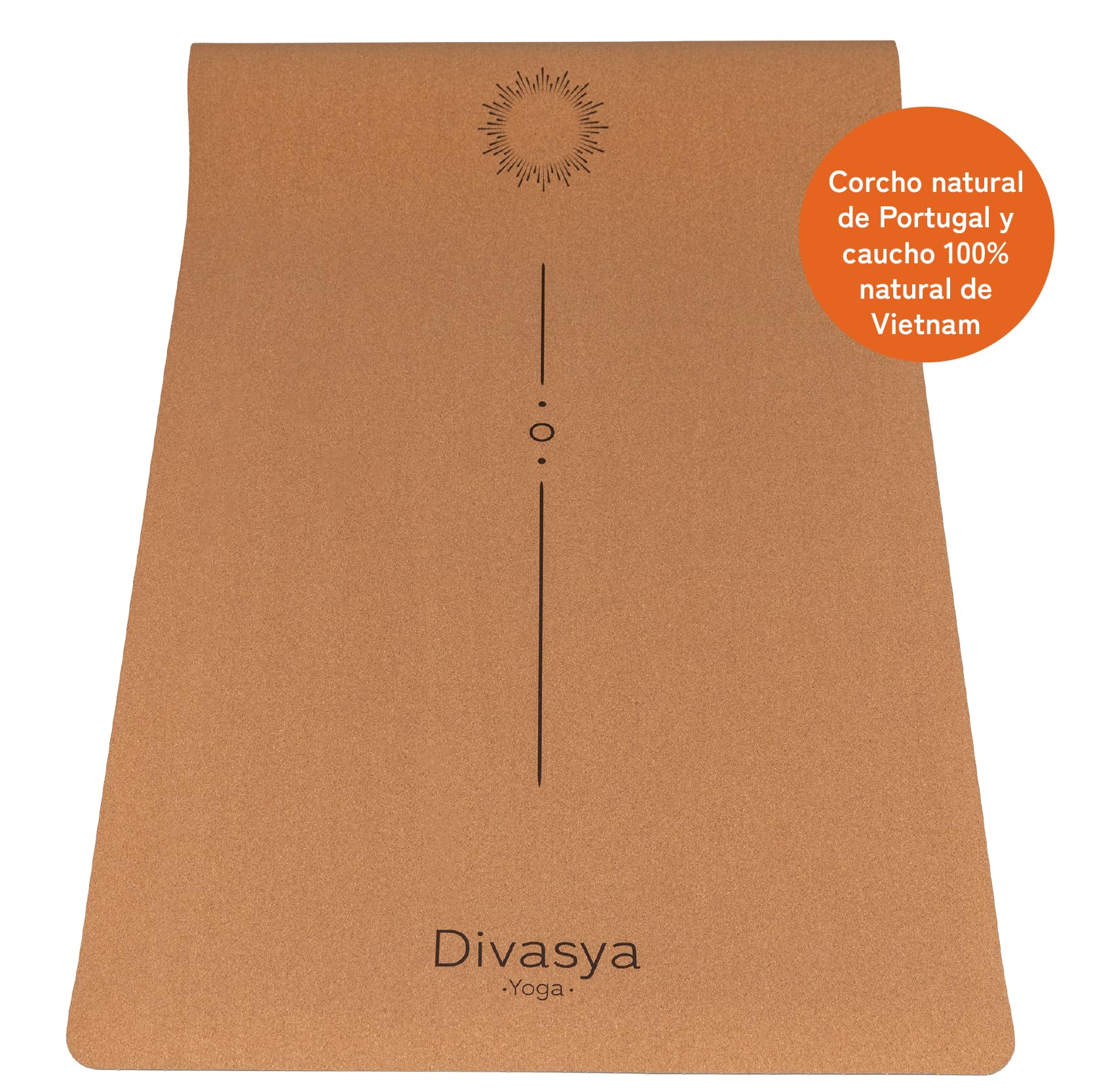 Esterilla de yoga premium de corcho antideslizante: de caucho natural antideslizante y corcho, natural y sostenible, extra ancha y extra gruesa (183 x 66 x 0,4 cm), correa de transporte