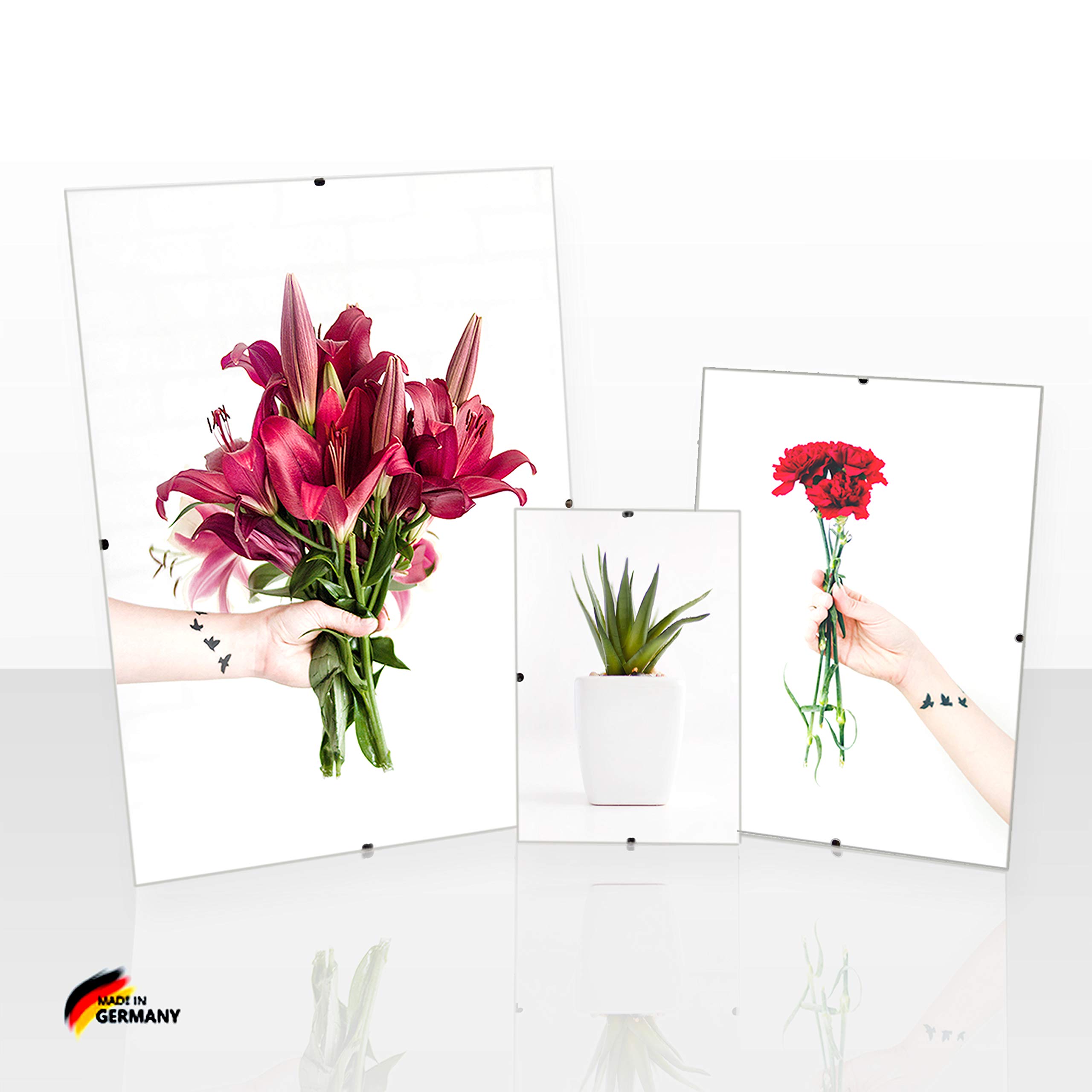 Clipello - Portafoto senza cornice, 70 x 100 cm, con vetro sintetico trasparente da 1 mm, 1000 x 700 mm