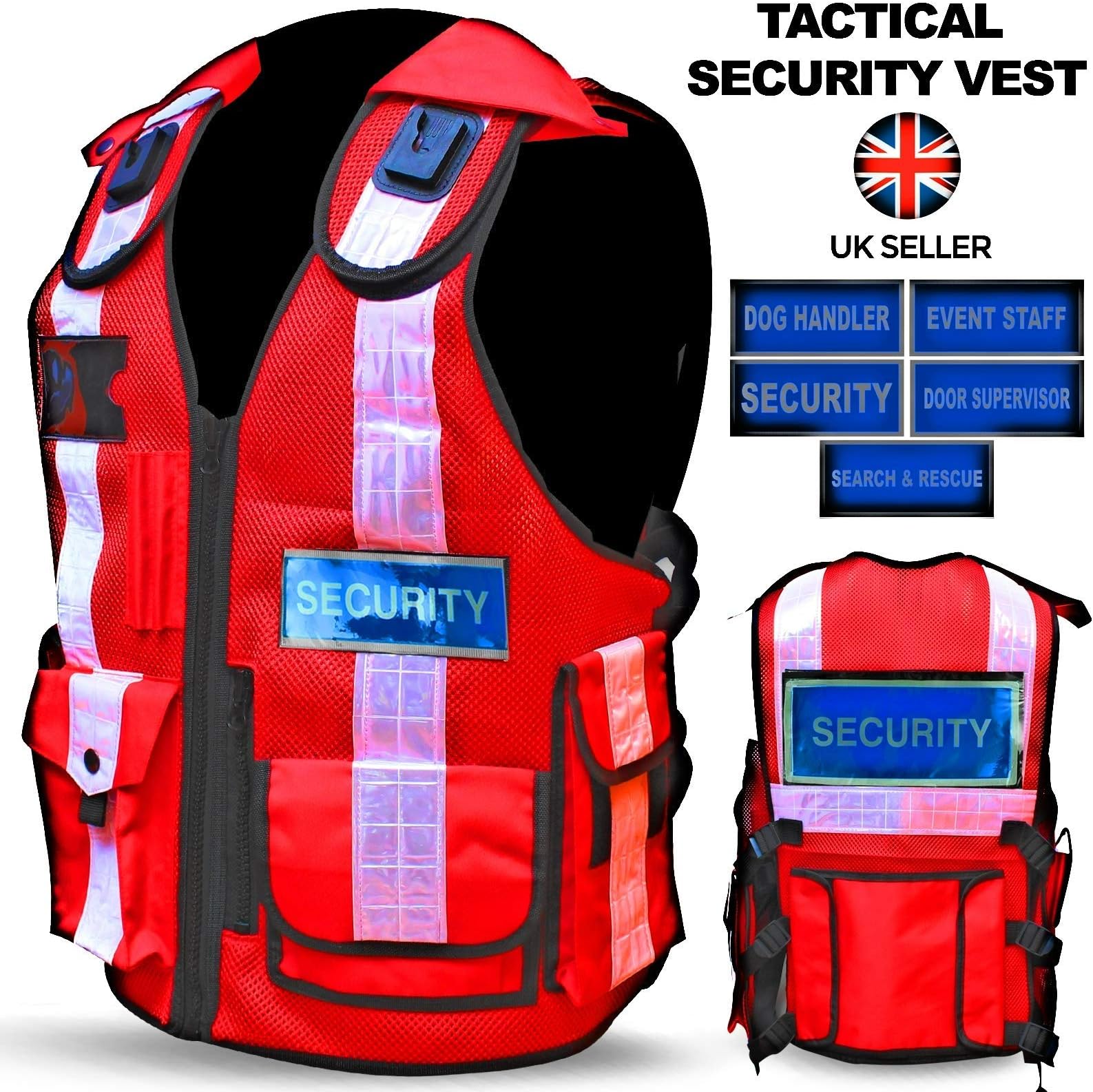 Hi Viz Tactical Vest Security Enforcement CCTV Dog Handler Tac Quality Vest NEW (DOGHANDLER)