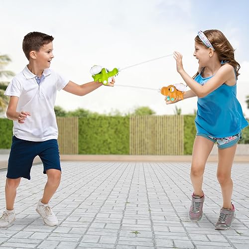 Miniatura 7 de ArtCreativity Pistola de chorro para muñeca, juego de 2 pistolas pequeñas para niños, juguetes de chorro de animales, 1 cocodrilo y 1 diseño de