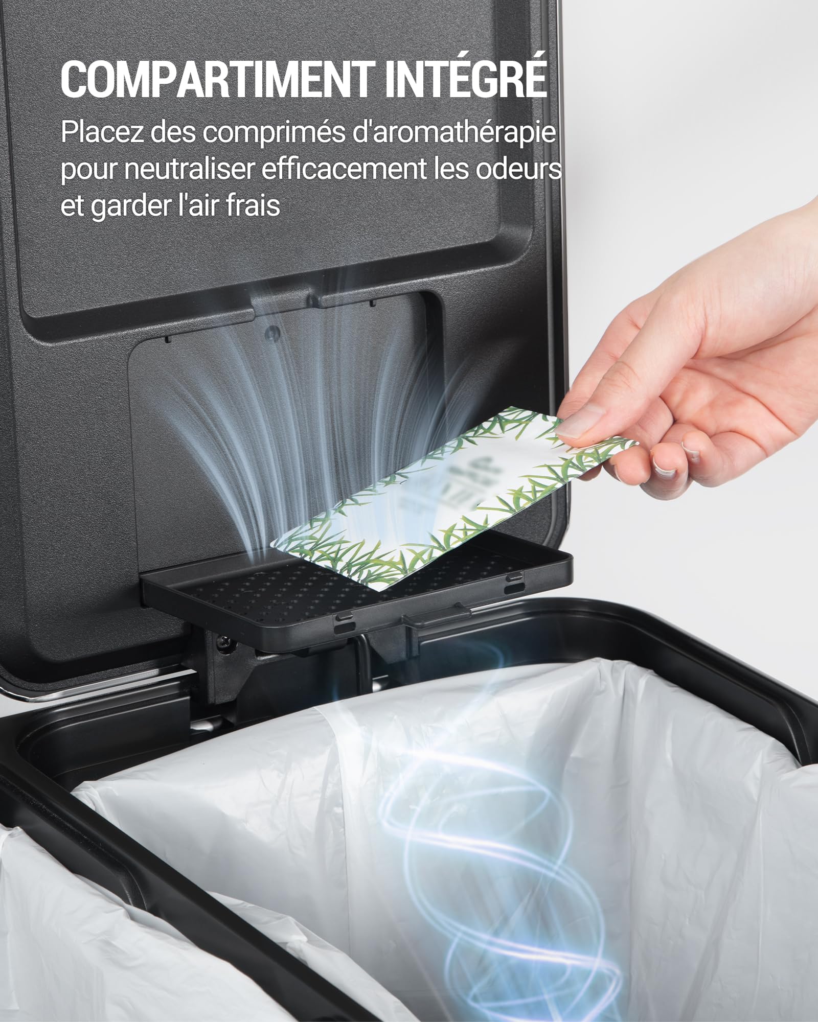 Hzuaneri Poubelle Cuisine, 60L (2 x 30 L), Poubelle Tri Selectif 2, Poubelles Tri avec Pédale Acier Inoxydable, Ilencieux et retombe lentement, avec 15 Sacs Poubelles, pour Cuisine, Argent SW06099E