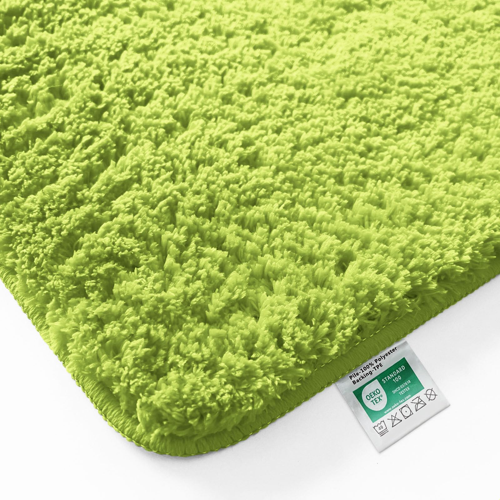 casa pura Badmat, rond, 120 cm, beige, pluizig badkamertapijt, shaggy badmat antislip wasbare douchemat, tapijt, deurmat voor badkamer en douche