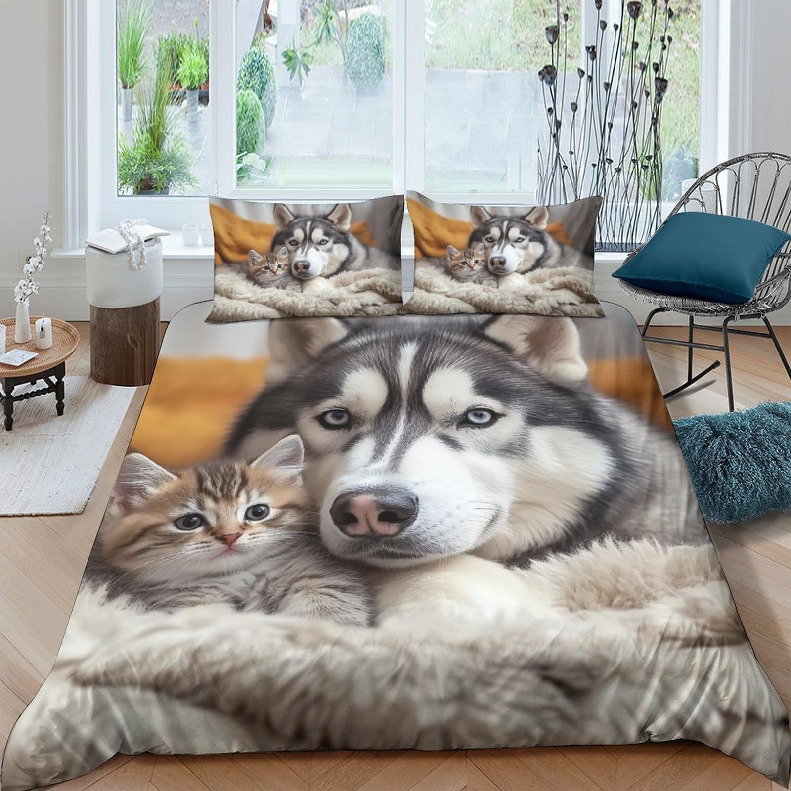 Parure de lit 3D Animaux en microfibre douce et respirante haut de gamme