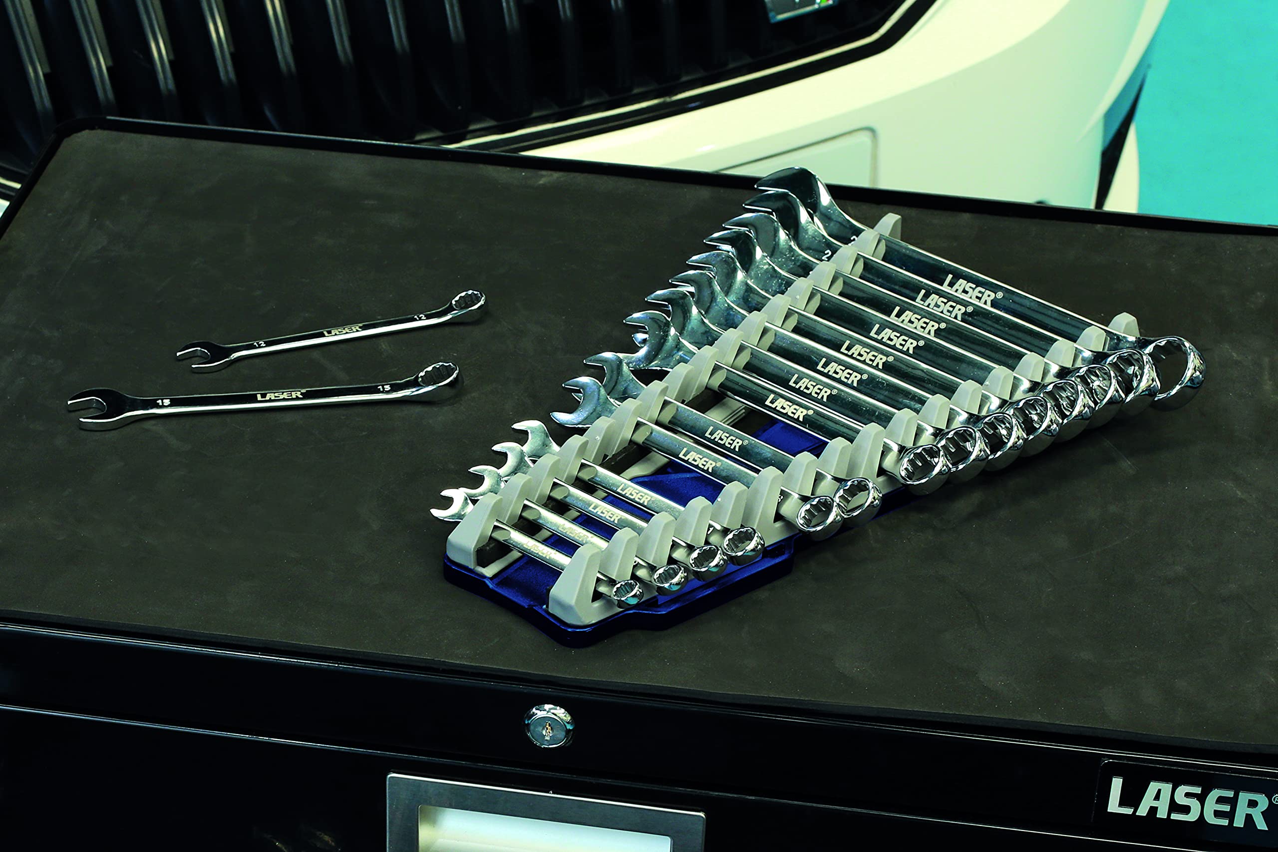 Laser 8072 Laser Tools Racing Spanner Organiser - 16 Spanners, Multi - Image 3