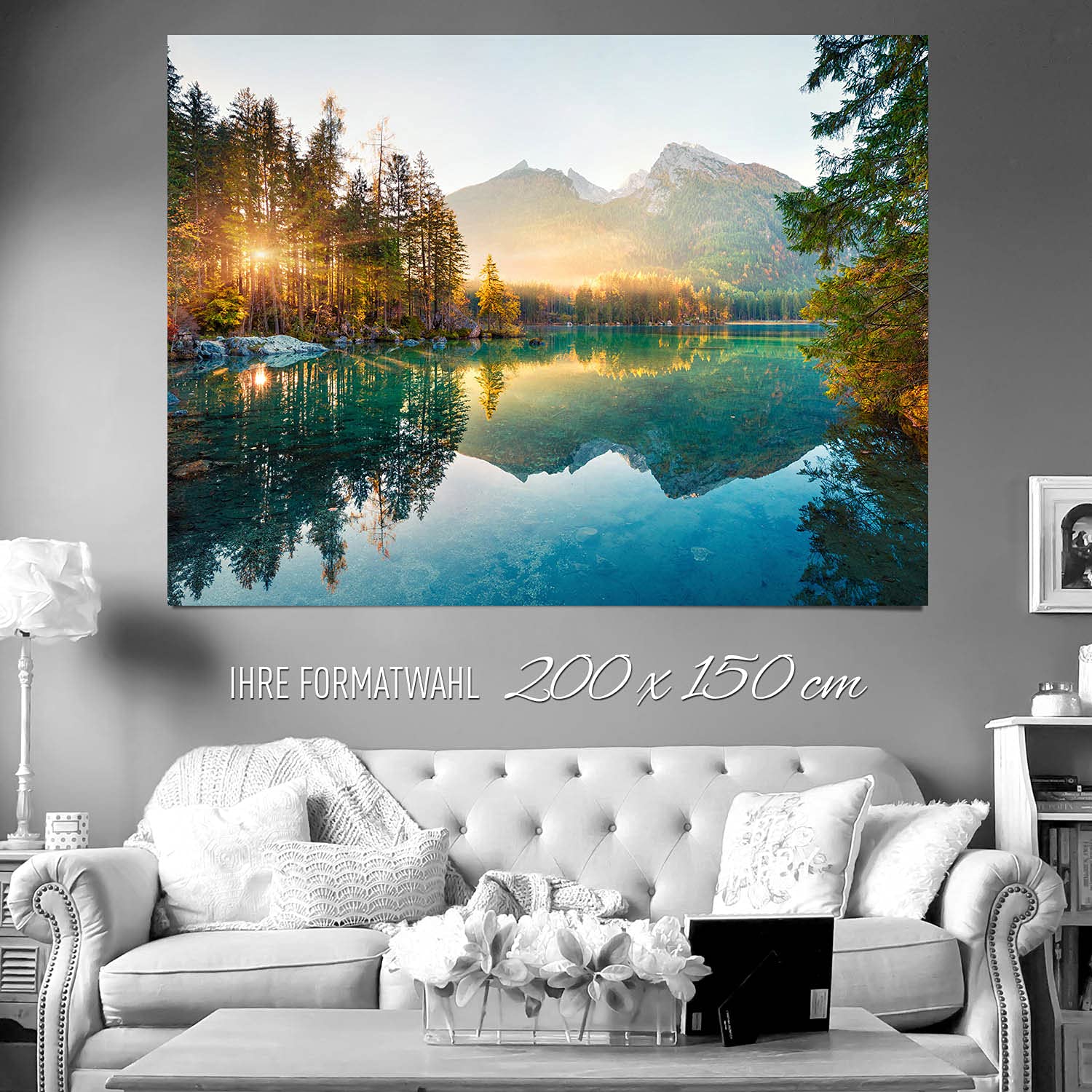 BilderKing Wandbild Wasserfall Hintersee Bayern - 200cm x 150cm Poster matt