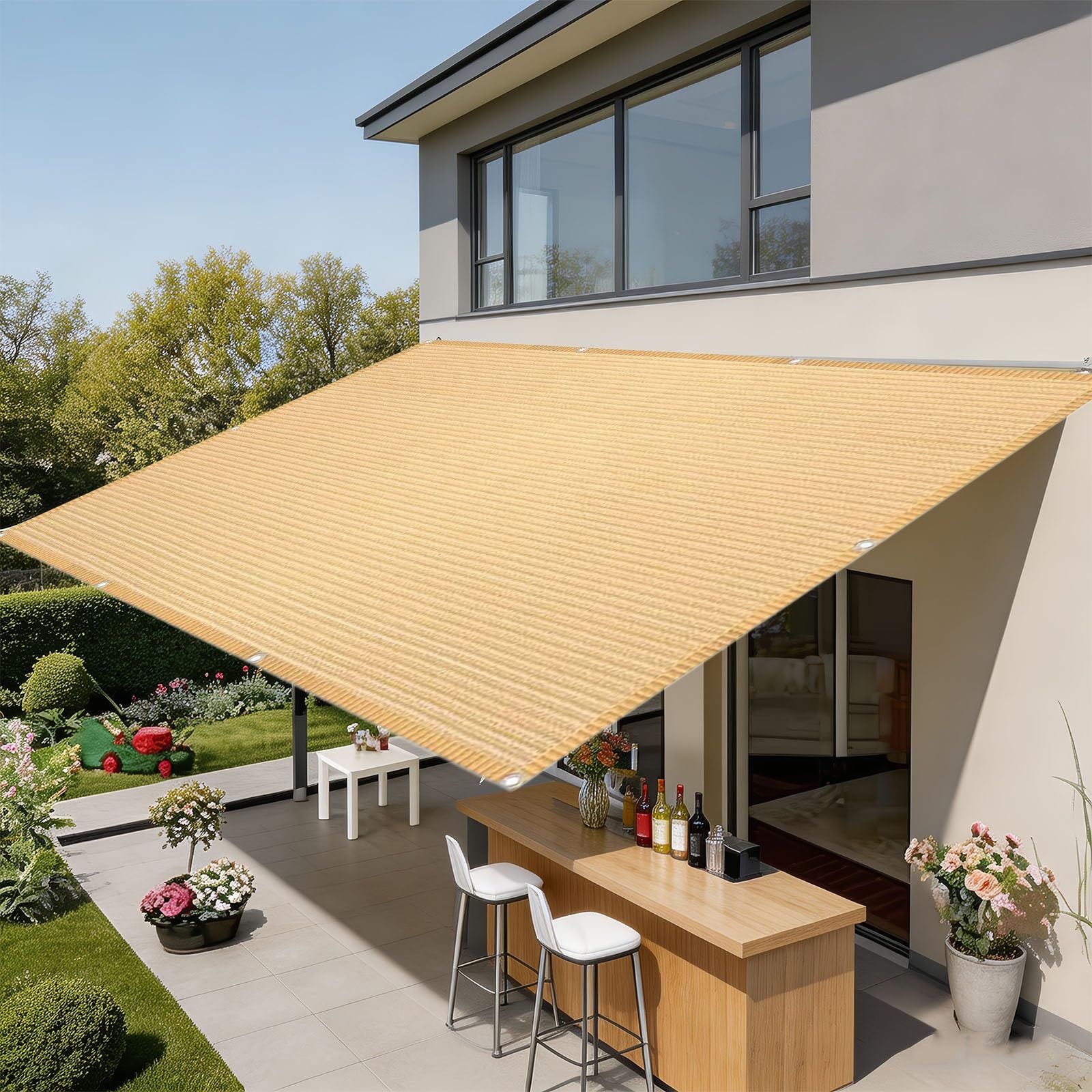 Amazon.co.jp: 日よけ シェード 5 x 8.5 m 紫外線カットUvカット風通し