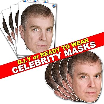 Prince Andrew Smile Celebrity Mask Flat Card Face Fancy Dress Mask Amazon Co Uk Toys Games