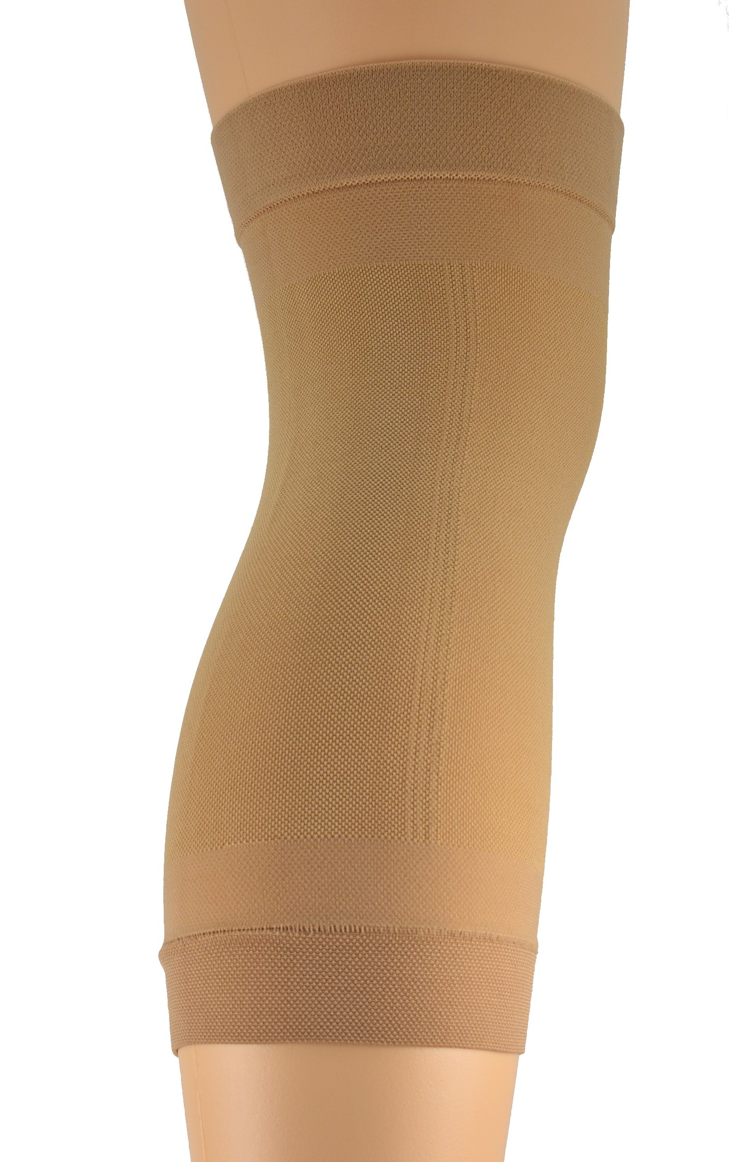 Sierra Socks Nylon Knee Brace Compression Support Brace (1 Brace) Made in USA (X-Large 21.25-23, Beige)