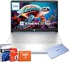 HP 14 Laptop for Student Business, with Office Lifetime License & Windows 11 Pro, Intel 4-Core N150, 16 GB RAM, 384 GB Storage128GB UFS256GB Micro SD, Ultra Light, Webcam, WiFi, HDMI, Blue