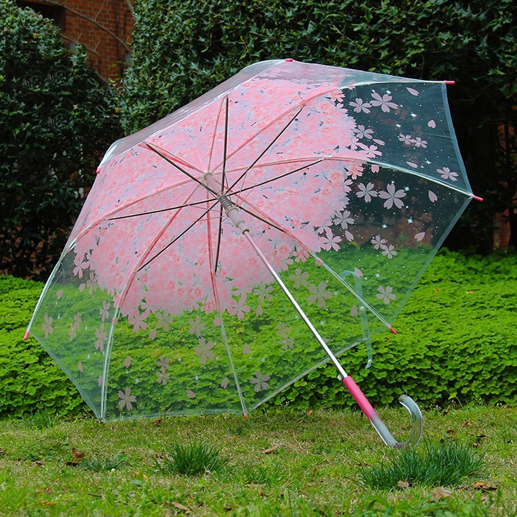 Parapluie transparent cerisier pour balade romantique