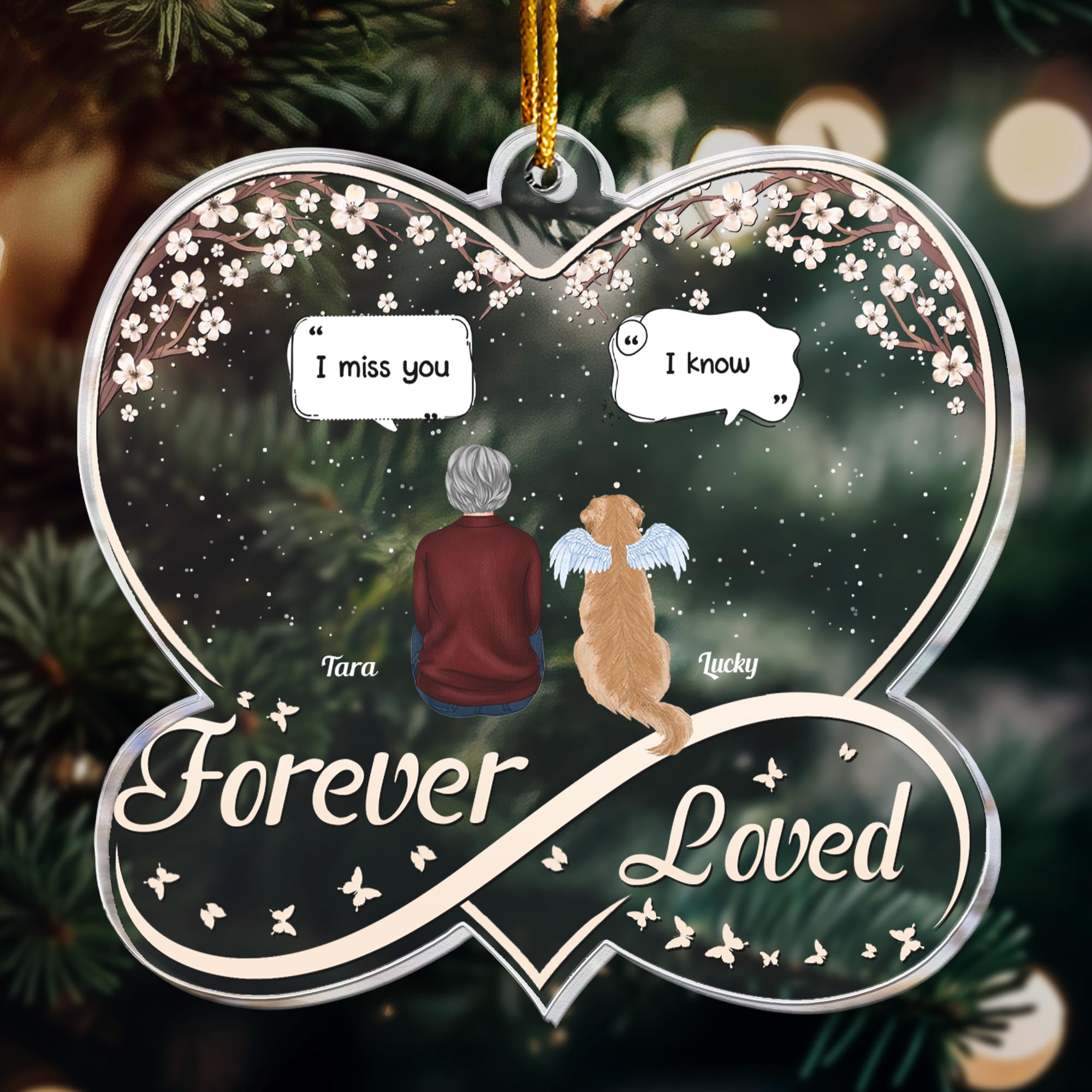 Dog Memorial Gifts Forever In My Heart Pet Loss Stained Glass Style ...