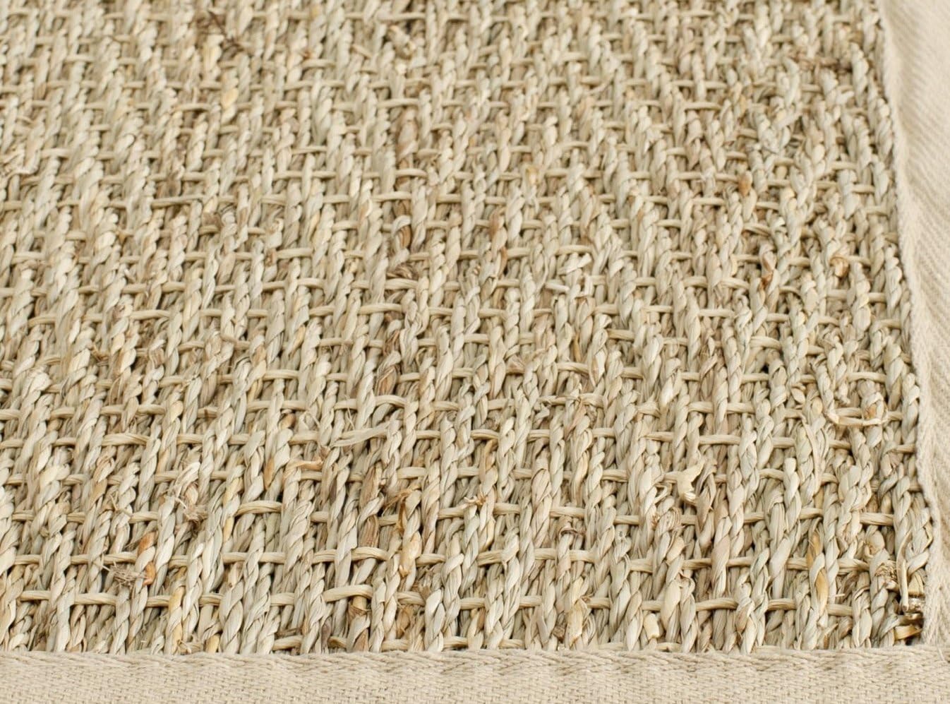 SAFAVIEH Area Rug 2x3 - Natural Fiber Collection - Natural & Beige, Seagrass, Herringbone Pattern with Border (NF115A)
