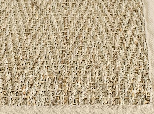 Miniatura 358 de Safavieh Colección de fibra natural NF115P - Alfombra (fibra natural), color gris, Fibras naturales beige, (Natural/Beige),Natural/Negro,Natural