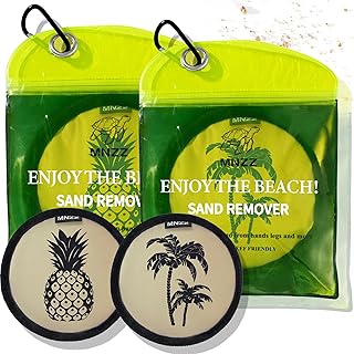 MNZZ Beach Sand Remover Bag Lightweight Compact Eraser for Towel Blanket Chair Tent Shell Toy Shovel Umbrella Hat Shade Cover Canopy Travel Picnic Outdoor Pool Accessory Pouch 2 Pack