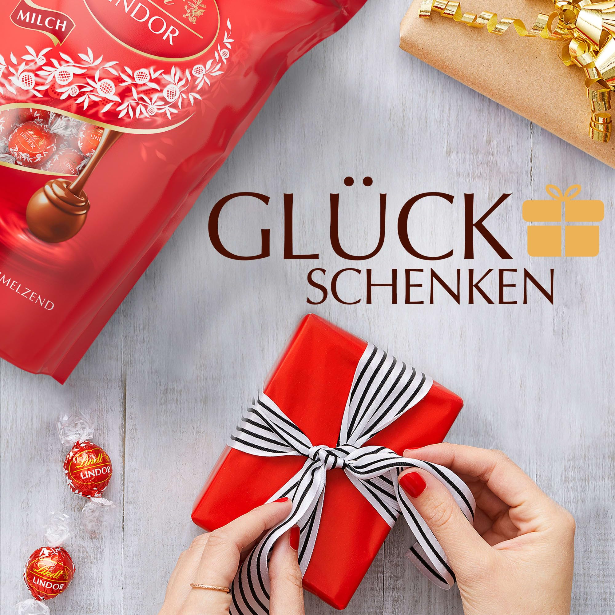 Lindt - Sachet Grand format LINDOR - Chocolat au Lait - Cœur Fondant, 1kg