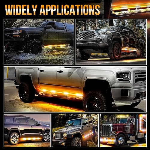 Miniatura 6 de OPL5 2 tiras de luces estroboscópicas de emergencia de 70 pulgadas, color blanco ámbar, 1152 LED, impermeables, flexibles, intermitentes,