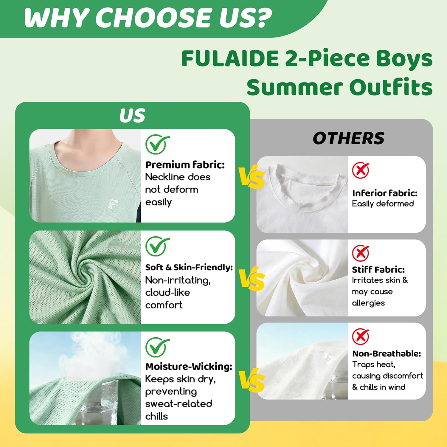 Boys Summer Outfits 2-Piece Athletic Set, Tee & Elastic Waist Shorts, Boys Summer Clothes for Active Sizes 6-13 - Image 3