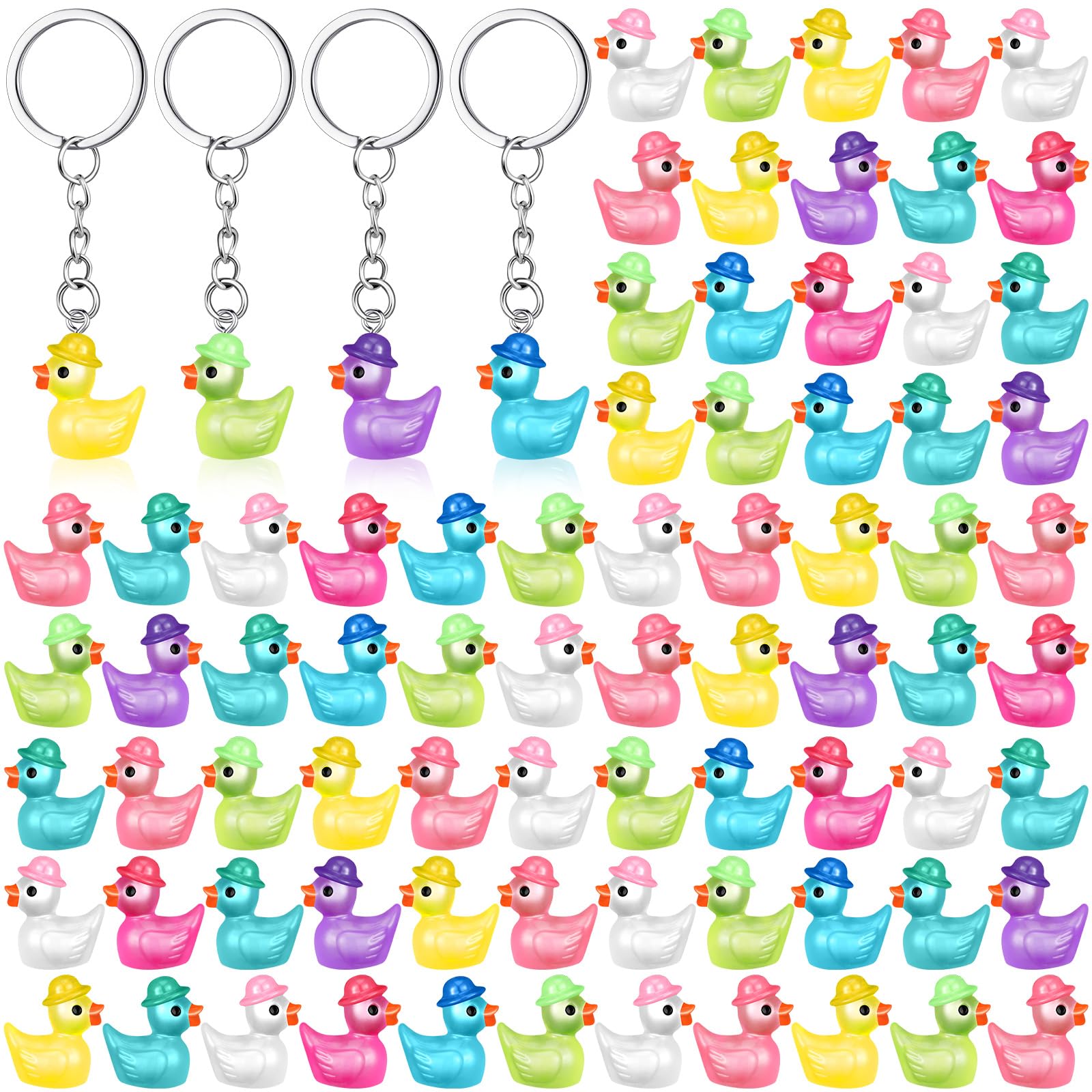Photo 1 of VioraWhite 96 Pcs Mini Ducks Keychain Resin