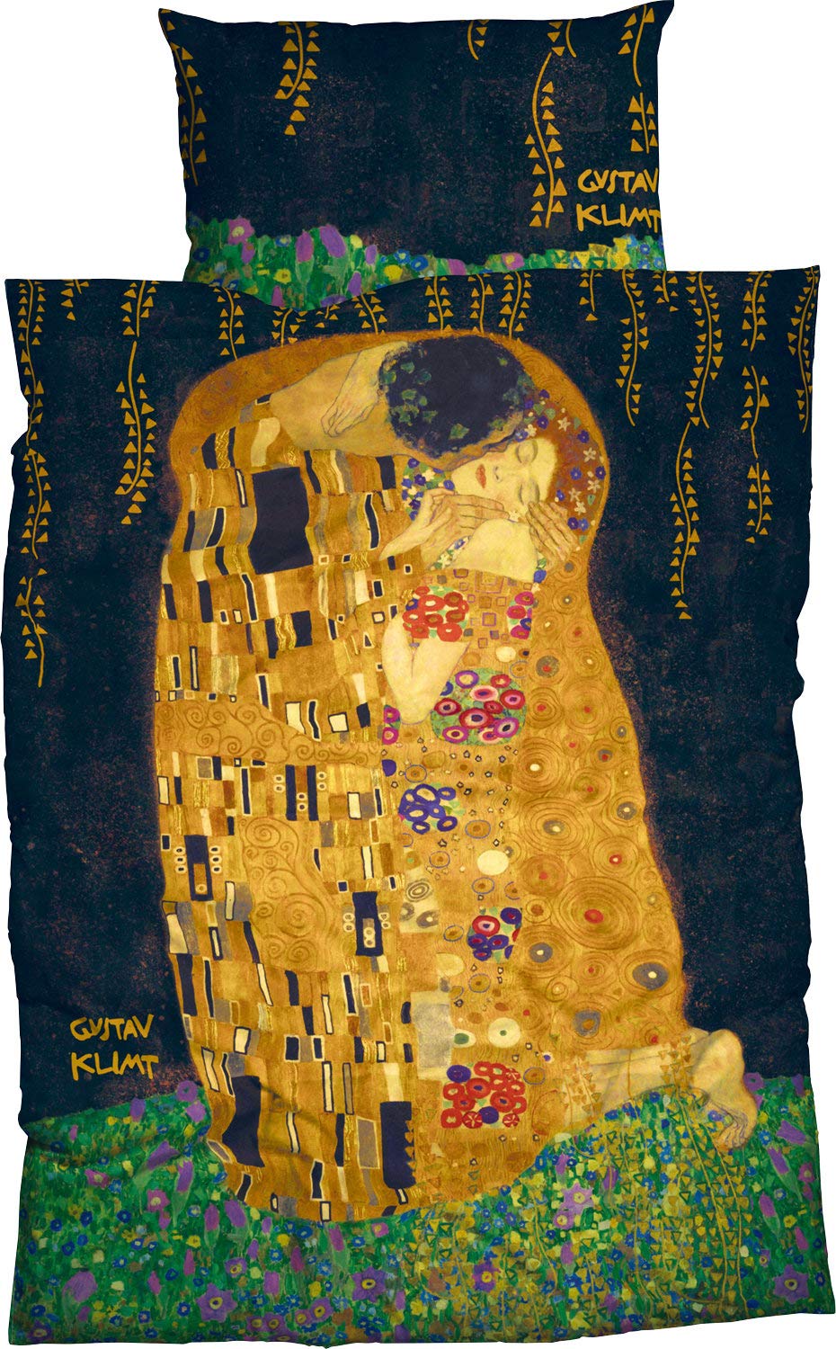 Goebel Bettwäsche Der Kuss Satin aubergine-Gold Größe 135x200 cm (80x80 cm)