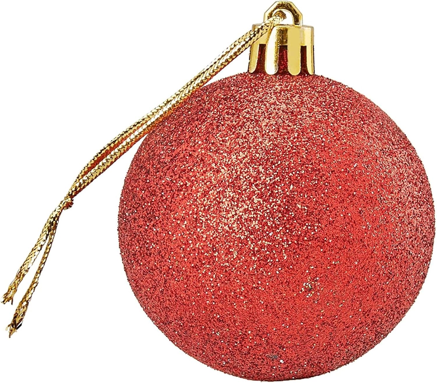 Juvale Mini Shatterproof Glitter Ornaments - Durable Shatterproof Construction - Mini Plastic Christmas Balls - Compact for Christmas Tree Decor - 48-Pack, 1.5", Plastic, Red/Green/Silver