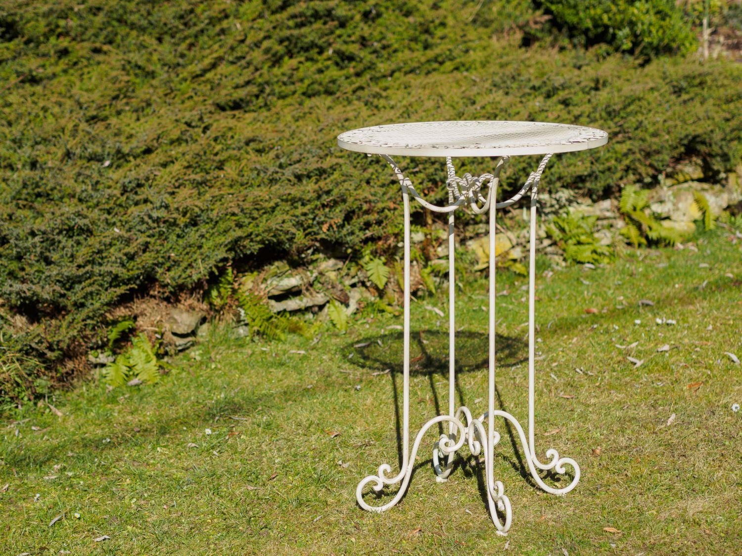 aubaho Tavolo Bar + 2 sgabelli da Bar Bianco Crema Mobili da Giardino Bar in Stile