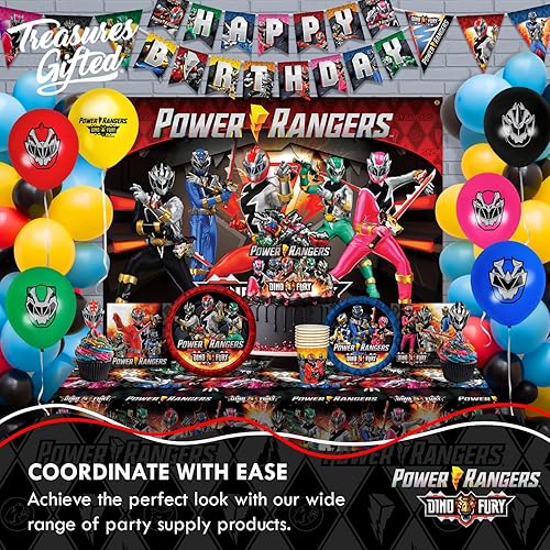 Miniatura 6 de Treasures Gifted Servilletas Power Rangers, paquete de 48 servilletas de fiesta de Power Rangers, suministros para fiesta de cumpleaños de Power